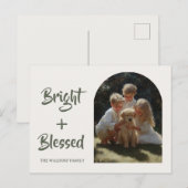 Bright & Blessed Photo Family | Holiday Card ポストカード (正面/裏面)