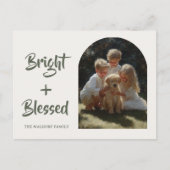 Bright & Blessed Photo Family | Holiday Card ポストカード (正面)