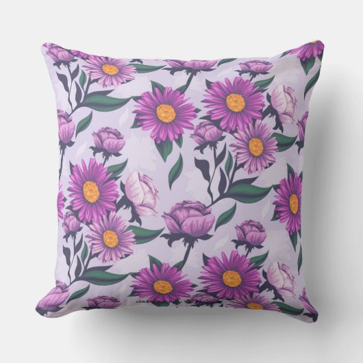 Bright Bloom Accent Pillow クッション (正面)