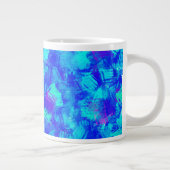 Bright Blue Abstract Brush Strokes Design ジャンボコーヒーマグカップ (右)