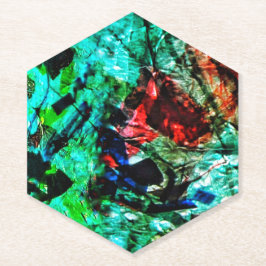 Bright blue abstract paper coaster.Dazzling sea   ペーパーコースター