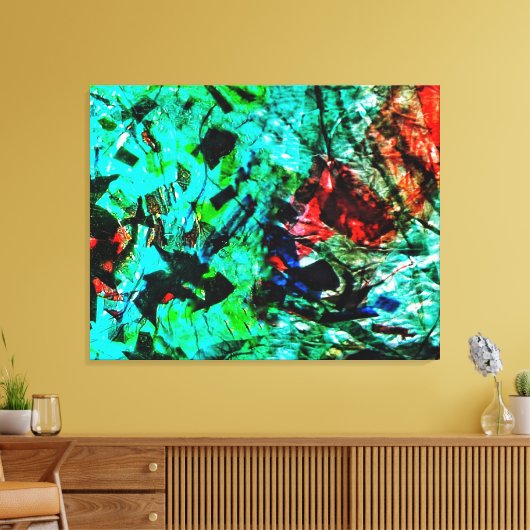 Bright blue abstract Stretched Canvas Print,Bright キャンバスプリント (インサイチュ (リビング))