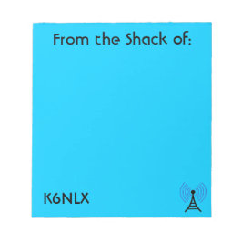 Bright Blue Amateur Radio Call Sign Notepad ノートパッド