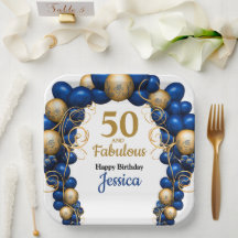 Bright Blue and Flat Gold Birthday Party