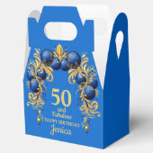 Bright Blue and Gold 4"w x 2.5"l x 5"h フェイバーボックス (オープン)