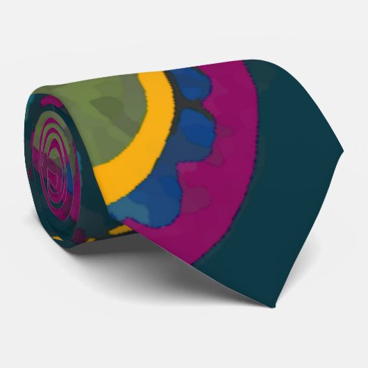 Bright blue and purple paisley ネクタイ (ロール)