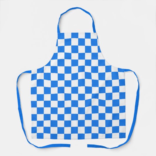 Bright Blue and White Checkers エプロン (正面)