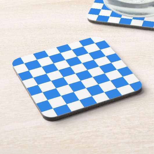 Bright Blue and White Checkers コースター (左側)