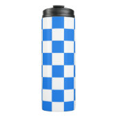 Bright Blue and White Checkers タンブラー (正面)