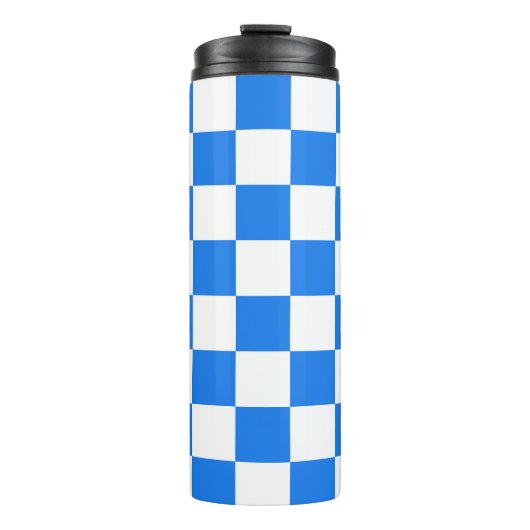 Bright Blue and White Checkers タンブラー (正面)