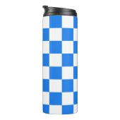 Bright Blue and White Checkers タンブラー (回転右)