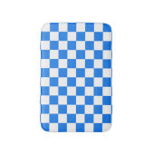 Bright Blue and White Checkers バスマット (正面縦)