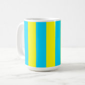 Bright Blue and Yellow Stripes コーヒーマグカップ (正面左)