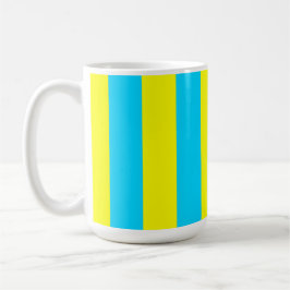 Bright Blue and Yellow Stripes  コーヒーマグカップ