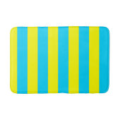 Bright Blue and Yellow Stripes  バスマット (正面)