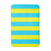 Bright Blue and Yellow Stripes  バスマット (正面縦)