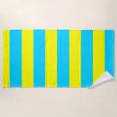 Bright Blue and Yellow Stripes  ビーチタオル (正面)