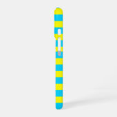 Bright Blue and Yellow Stripes  iPhone 16ケース (左側面)