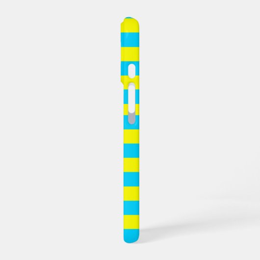 Bright Blue and Yellow Stripes  iPhone 16ケース (左側面)