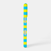 Bright Blue and Yellow Stripes  iPhone 16ケース (右側面)