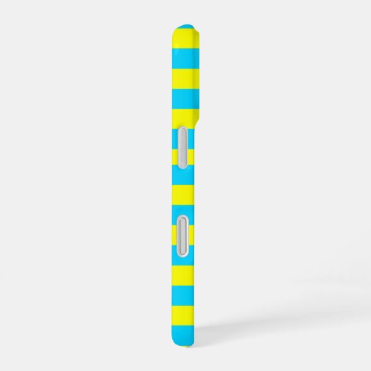 Bright Blue and Yellow Stripes  iPhone 16ケース (右側面)