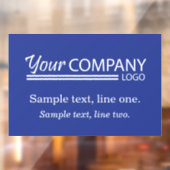 Bright Blue Businessロゴの看板ディスプレイ（タグライン付） ウィンドウサイン (シート2)