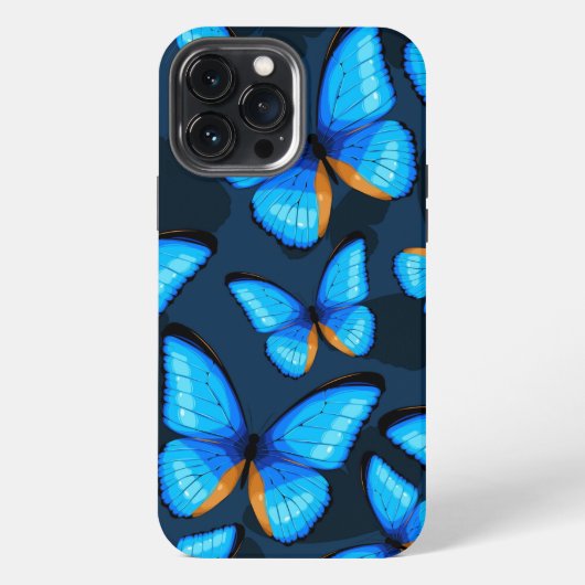 Bright Blue Butterfly iPhone | バタフライiPhone 13 iPhoneケース (裏面)