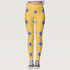 Bright Blue Diamond Starburst Pattern Leggings  レギンス