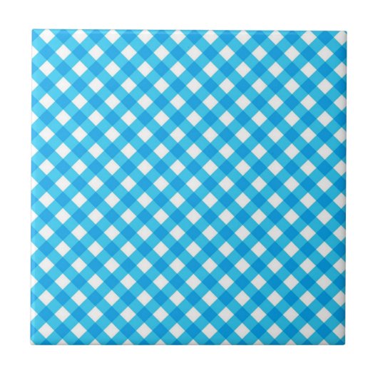 Bright Blue Gingham Pattern タイル (正面)