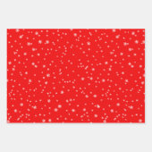 Bright Blue, Green and Red Winter Snowflakes ラッピングペーパーシート (正面2)
