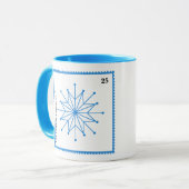 Bright Blue Holiday Snowflake Photo Mug  マグカップ (正面左)