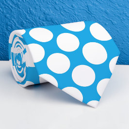 Bright Blue Jumbo Polka Dots Custom Necktie ネクタイ