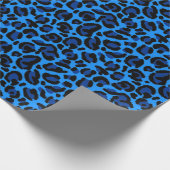 Bright Blue Leopard Print Cheetah Spots ラッピングペーパー (角)