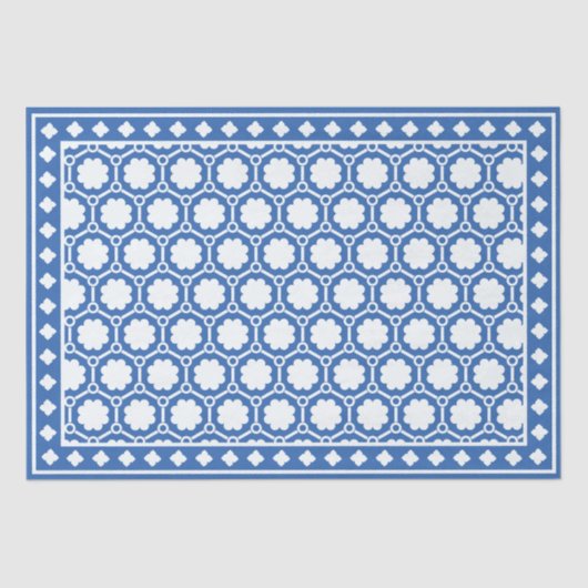 Bright Blue Modern Bone Inlay Decoupage Paper 薄葉紙 (正面)