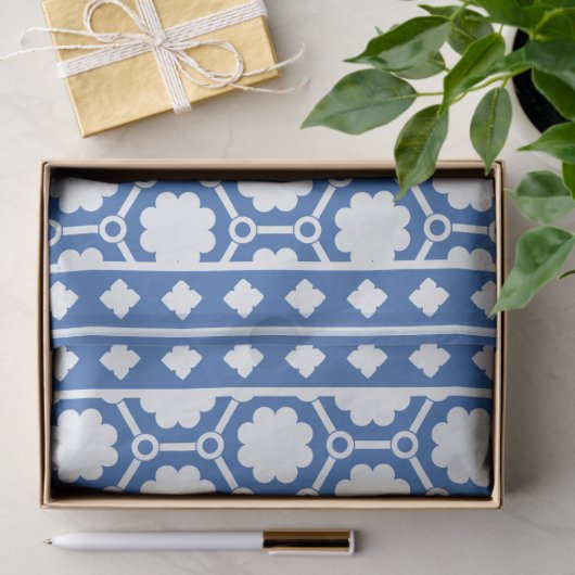 Bright Blue Modern Bone Inlay Decoupage Paper 薄葉紙 (ギフト)