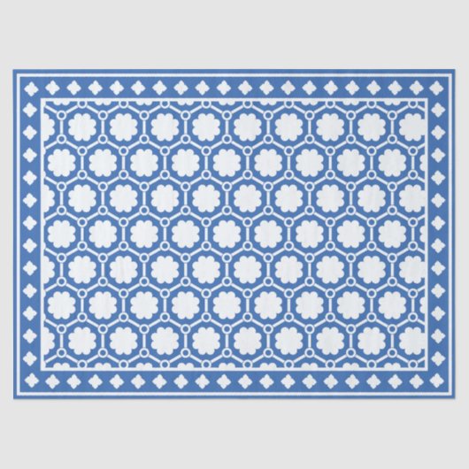 Bright Blue Modern Bone Inlay Decoupage Paper 薄葉紙 (正面)