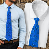 Bright Blue Playful Dolphins Pattern Tie ネクタイ