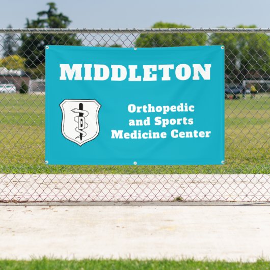 Bright Blue Promotional Business Banner with Logo 横断幕 (インサイチュ)