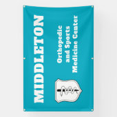 Bright Blue Promotional Business Banner with Logo 横断幕 (縦)