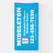 Bright Blue Promotional Business Banner with Logo 横断幕 (縦)