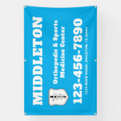 Bright Blue Promotional Business Banner with Logo 横断幕 (縦)