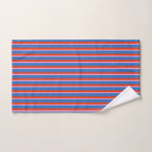 Bright Blue Red Pink Retro Stripe Pattern バスタオルセット (ハンドタオル)