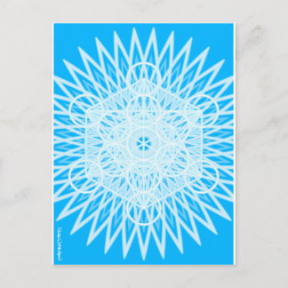 bright blue throat chakra sacred geometry ポストカード