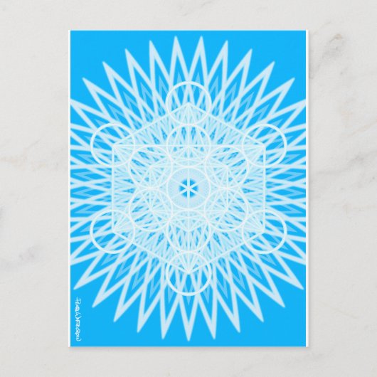 bright blue throat chakra sacred geometry ポストカード (正面)