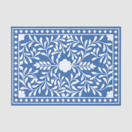 Bright Blue Traditional Bone Inlay Decoupage Paper 薄葉紙