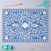 Bright Blue Traditional Bone Inlay Decoupage Paper 薄葉紙 (クラフト)
