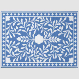 Bright Blue Traditional Bone Inlay Decoupage Paper 薄葉紙