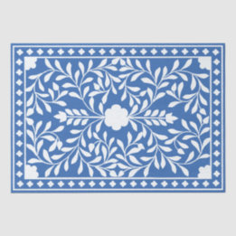 Bright Blue Traditional Bone Inlay Decoupage Paper 薄葉紙