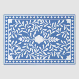 Bright Blue Traditional Bone Inlay Decoupage Paper 薄葉紙