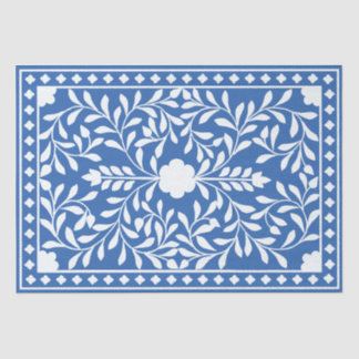 Bright Blue Traditional Bone Inlay Decoupage Paper 薄葉紙